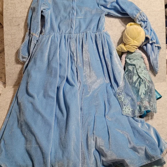 Girls Disney Frozen Elsa Plush Doll & Princess Costume Dress Dress-Up Play Lot - Picture 8 of 12